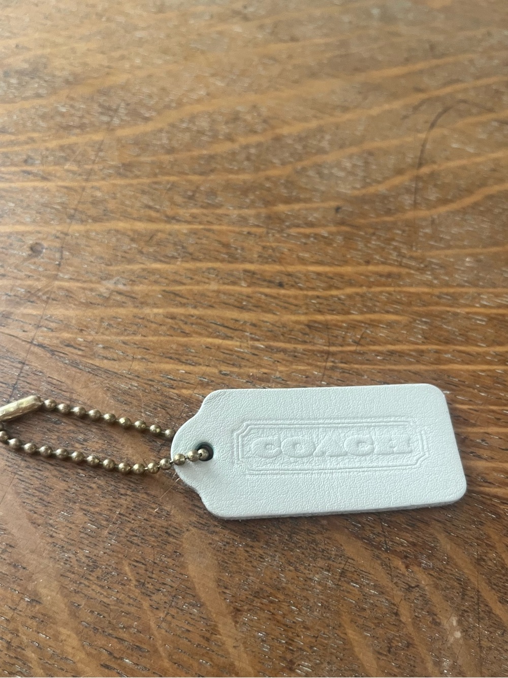 Vintage coach bone / ivory double sided leather hangtag - Picture 2 of 2